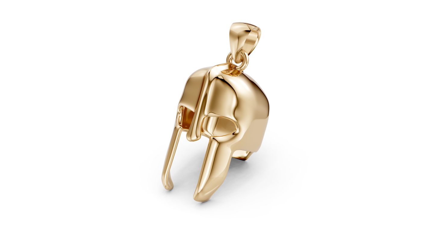 14KY Spartan Helmet Pendant