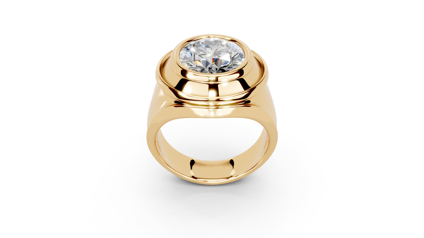 14KY Mens LGD Signet Ring