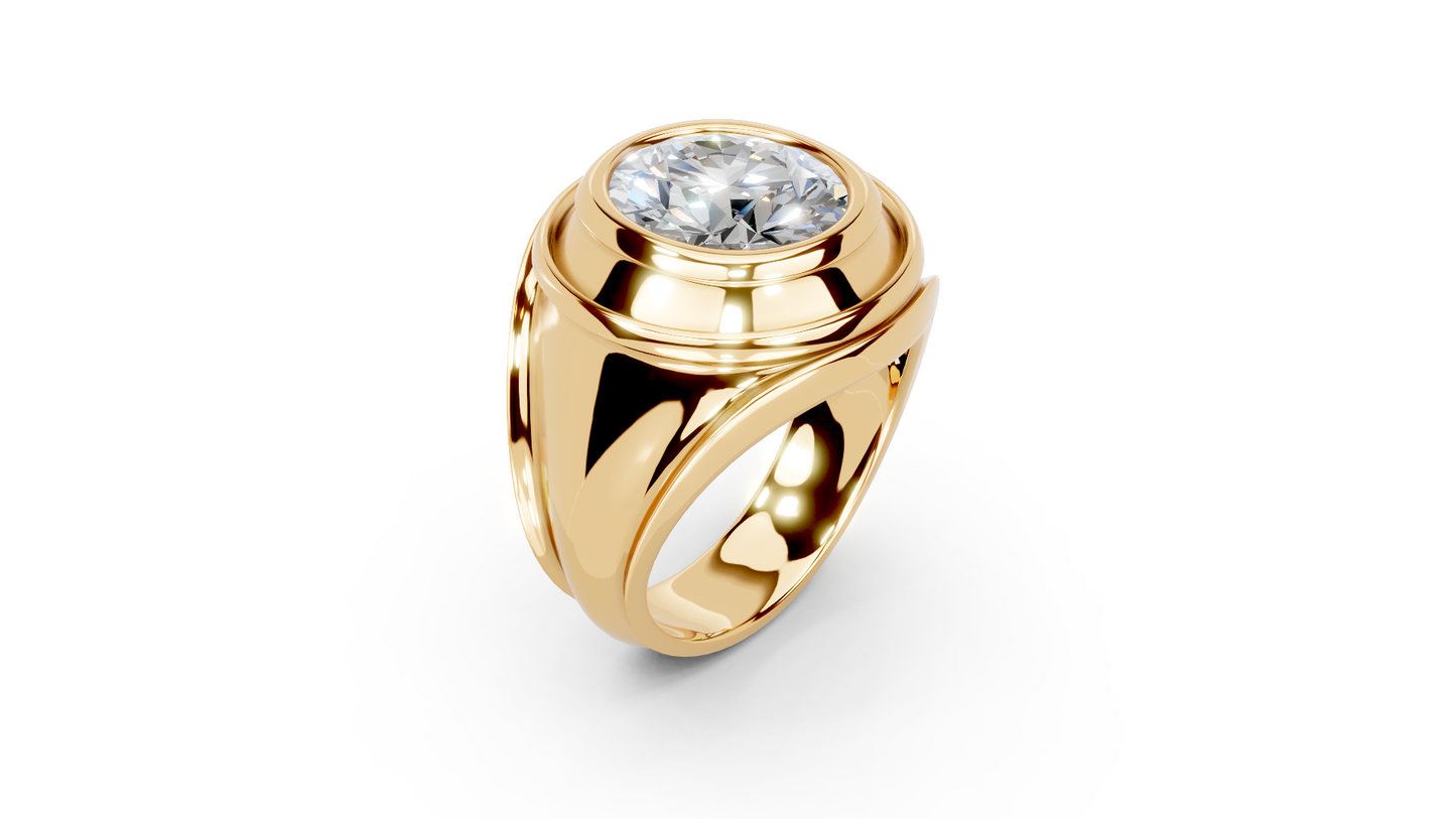 14KY Mens LGD Signet Ring